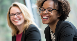 women smiling