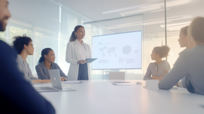 Woman giving presentation