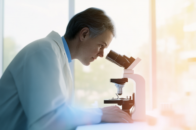 men in lab